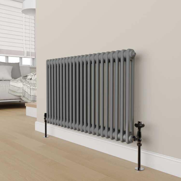 Maesta Black Nickel Traditional TRV Angled Thermostatic Radiator Valves With Lockshield