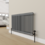 Maesta Black Nickel Traditional TRV Angled Thermostatic Radiator Valves With Lockshield