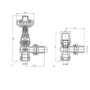 Maesta Chrome Traditional TRV Angled Thermostatic Radiator Valves With Lockshield