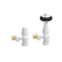 Maesta White Traditional TRV Angled Thermostatic Radiator Valves With Lockshield