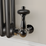 Maesta Black Nickel Traditional TRV Corner Thermostatic Radiator Valves With Lockshield