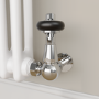 Maesta Chrome Traditional TRV Corner Thermostatic Radiator Valves With Lockshield