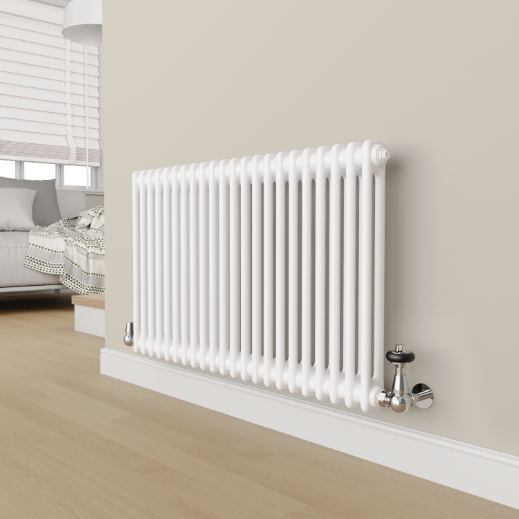 Maesta Chrome Traditional TRV Corner Thermostatic Radiator Valves With Lockshield
