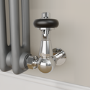 Maesta Chrome Traditional TRV Corner Thermostatic Radiator Valves With Lockshield