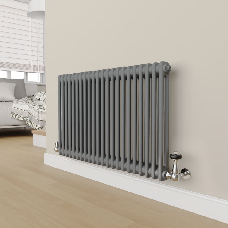 Maesta Chrome Traditional TRV Corner Thermostatic Radiator Valves With Lockshield