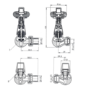 Maesta Chrome Traditional TRV Corner Thermostatic Radiator Valves With Lockshield