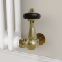 Maesta Antique Brass Traditional TRV Corner Thermostatic Radiator Valves With Lockshield