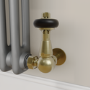Maesta Antique Brass Traditional TRV Corner Thermostatic Radiator Valves With Lockshield