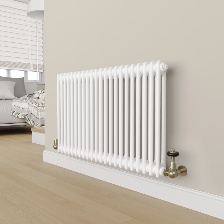 Maesta Antique Brass Traditional TRV Corner Thermostatic Radiator Valves With Lockshield