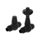 Elego Matte Black Traditional TRV Straight Thermostatic Radiator Valves With Lockshield
