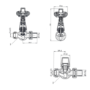 Elego Matte Black Traditional TRV Straight Thermostatic Radiator Valves With Lockshield