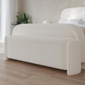 TRYN001 Cream Boucle Ottoman Storage Blanket Box - Taryn