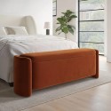 TRYN003 Rust Velvet Ottoman Storage Blanket Box - Taryn