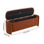 Burnt Orange Velvet Ottoman Storage Blanket Box - Taryn