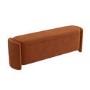 Rust Velvet Ottoman Storage Blanket Box - Taryn