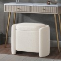 TRYN004 Cream Boucle Dressing Table Stool with Ottoman Storage - Taryn