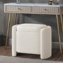 Cream Boucle Dressing Table Stool with Ottoman Storage - Taryn