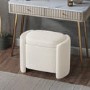 Cream Boucle Dressing Table Stool with Ottoman Storage - Taryn
