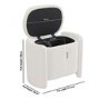 Cream Boucle Dressing Table Stool with Ottoman Storage - Taryn