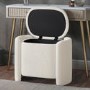 Cream Boucle Dressing Table Stool with Ottoman Storage - Taryn