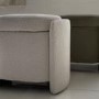 Cream Boucle Dressing Table Stool with Ottoman Storage - Taryn