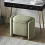 Sage Velvet Dressing Table Stool with Ottoman Storage - Taryn