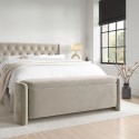 TRYN007 Beige Velvet Ottoman Storage Blanket Box - Taryn