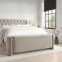 Beige Velvet Ottoman Storage Blanket Box - Taryn