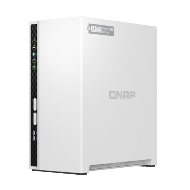 QNAP TS-233 2GB RAM with 20TB Installed Storage 2 Bay SATA Desktop NAS