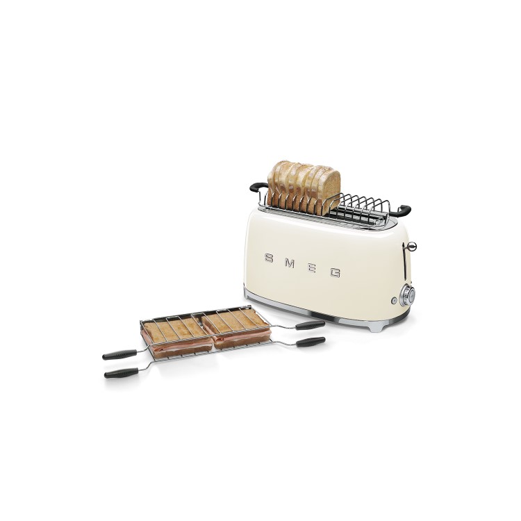 Smeg TSF02CRUK Retro Style 4 Slice Toaster - Cream