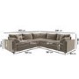 Large Mink Sustainable Velvet 5 Seater Corner Sofa - Tatum
