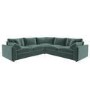 Large Blue Sustainable Velvet 5 Seater Corner Sofa - Tatum