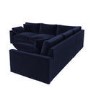 Large Navy Sustainable Velvet 5 Seater Corner Sofa - Tatum