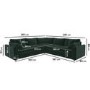 Large Green Sustainable Velvet 5 Seater Corner Sofa - Tatum