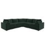 Large Green Sustainable Velvet 5 Seater Corner Sofa - Tatum