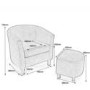 Stripe Fabric Duck Egg Blue Tub Chair Set