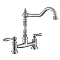 Rangemaster Waverley Double Lever Kitchen Mixer Tap  - Polished Nickel
