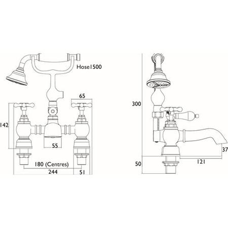GRADE A1 - Bristan Trinity 2 Bath Shower Mixer Chrome