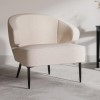 Beige Fabric Armchair with Black Metal Legs - Tyler