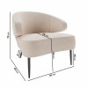 Beige Fabric Armchair with Black Metal Legs - Tyler