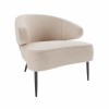 Beige Fabric Armchair with Black Metal Legs - Tyler