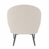 Beige Fabric Armchair with Black Metal Legs - Tyler