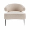 Beige Fabric Armchair with Black Metal Legs - Tyler