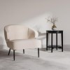 Beige Fabric Armchair with Black Metal Legs - Tyler