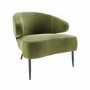 Olive Velvet Accent Chair with Black Metal Legs - Tyler