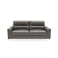 Tanaro Grey Leather Sofa - Seats 3 