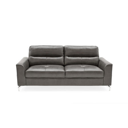 Tanaro Grey Leather Sofa - Seats 3 