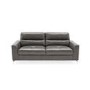 Tanaro Grey Leather Sofa - Seats 3 