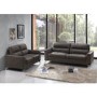 Tanaro Grey Leather Sofa - Seats 3 
