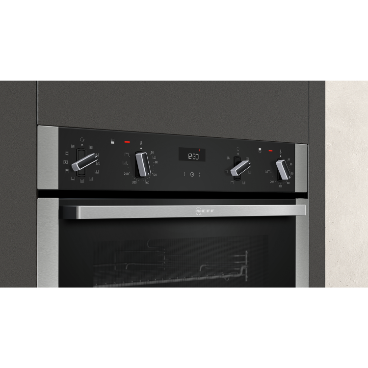 Refurbished Neff N50 U1ACI5HN0B 60cm Double Built In Electric Oven With Catalytic Cleaning Stainless Steel